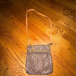 Stylish Tan and Gray Geometric Women's Bag